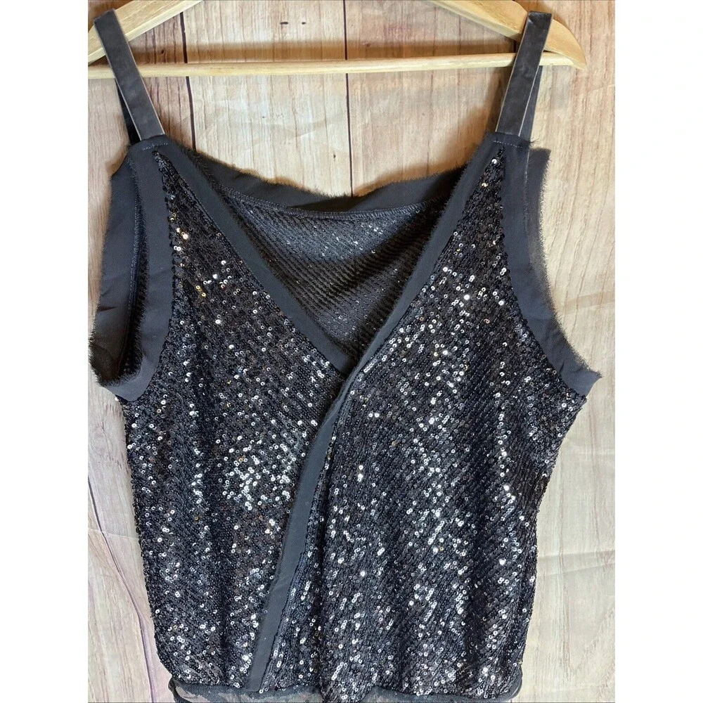 Free People Bodysuit Womens Medium Sequin Spark Party Event Concert 170/96A